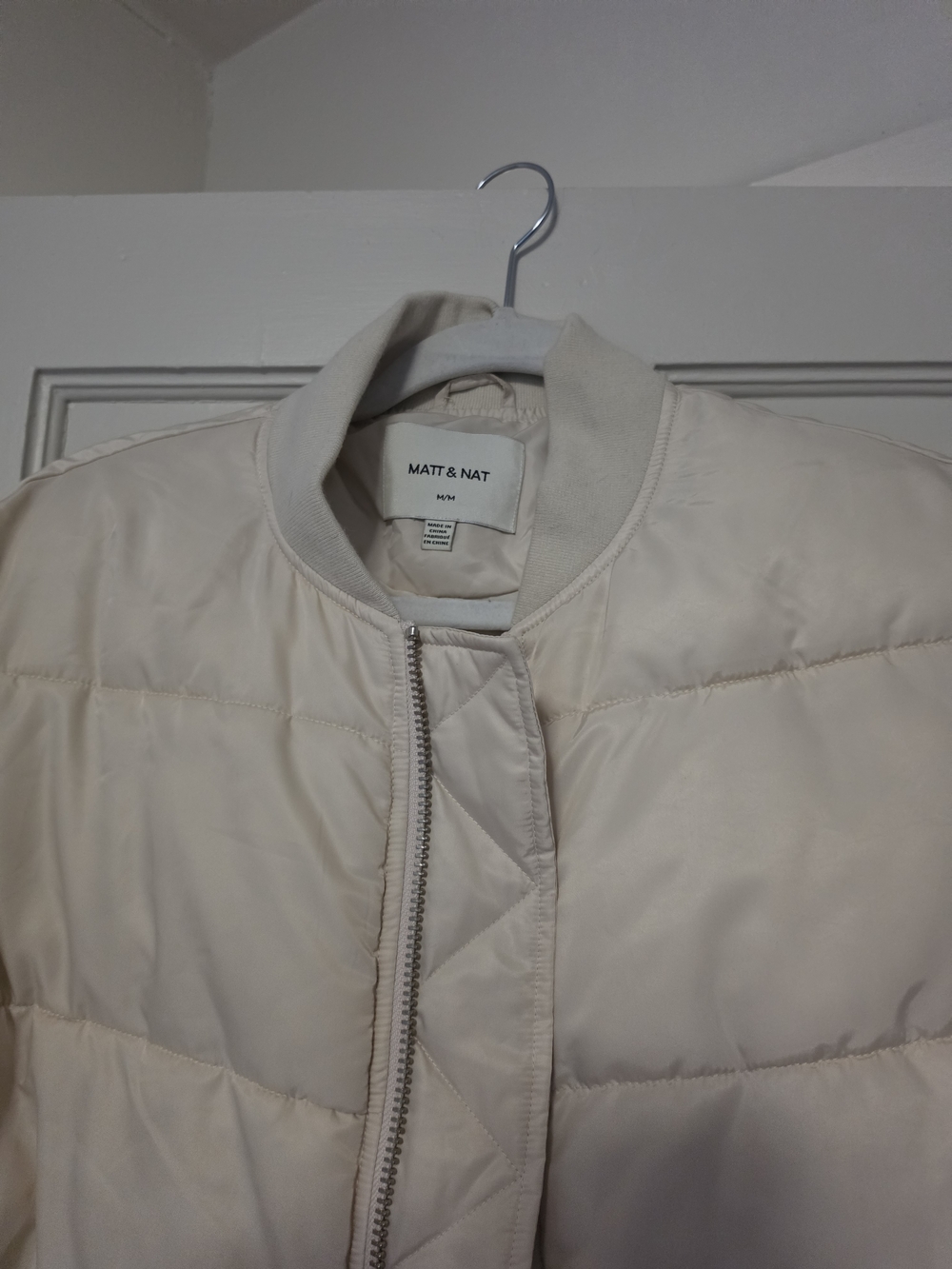 Matt & Nat Cream Puffer Jacket - Lightweight Quilted Coat - Picture 3 of 5